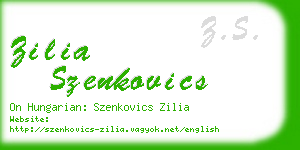 zilia szenkovics business card
